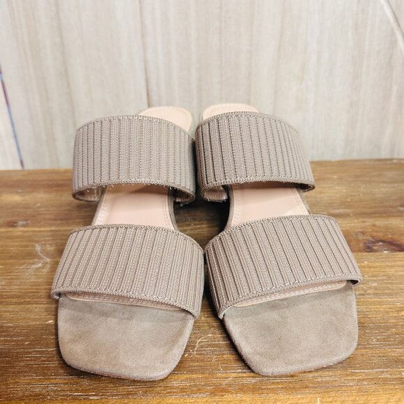 Altar'd State 7.5 Lisah Taupe Slip On Block Heels Altard State - Picture 2 of 6